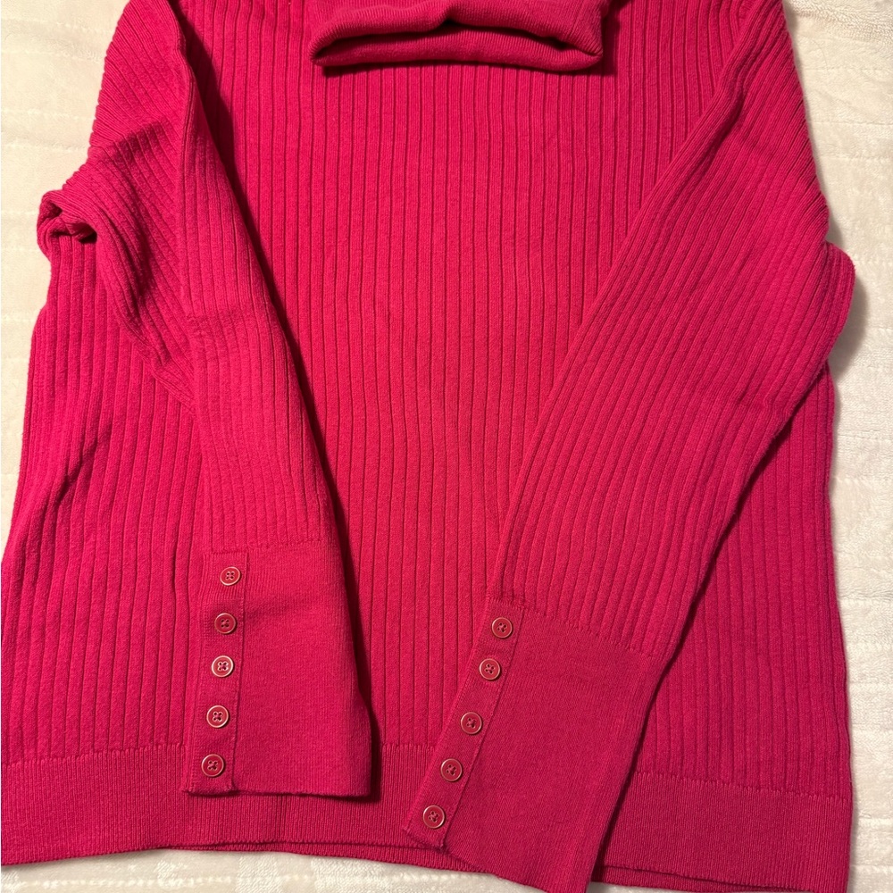 Talbots Vibrant Pink Turtleneck Sweater